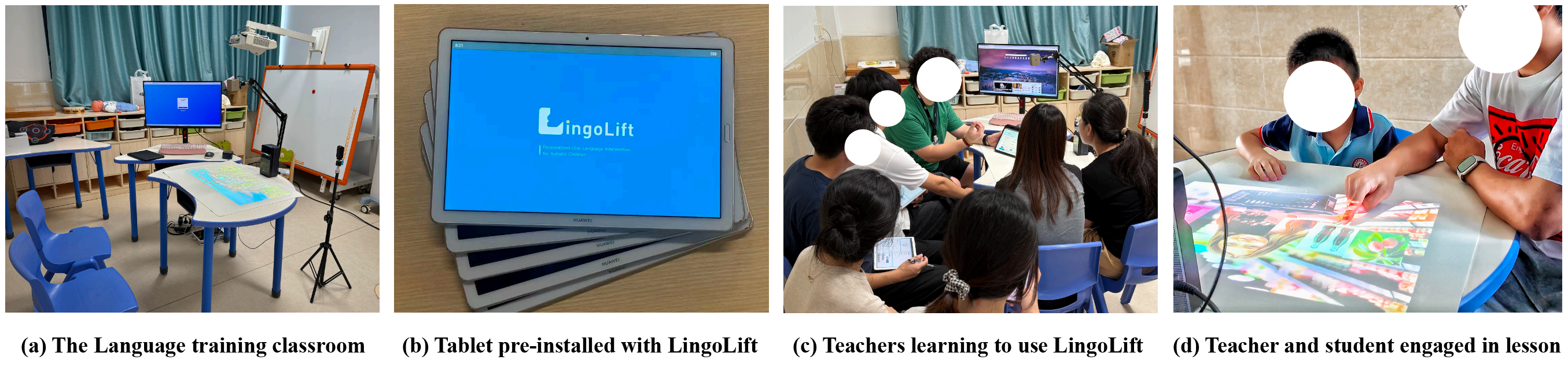 Field deployment photos of LingoLift study